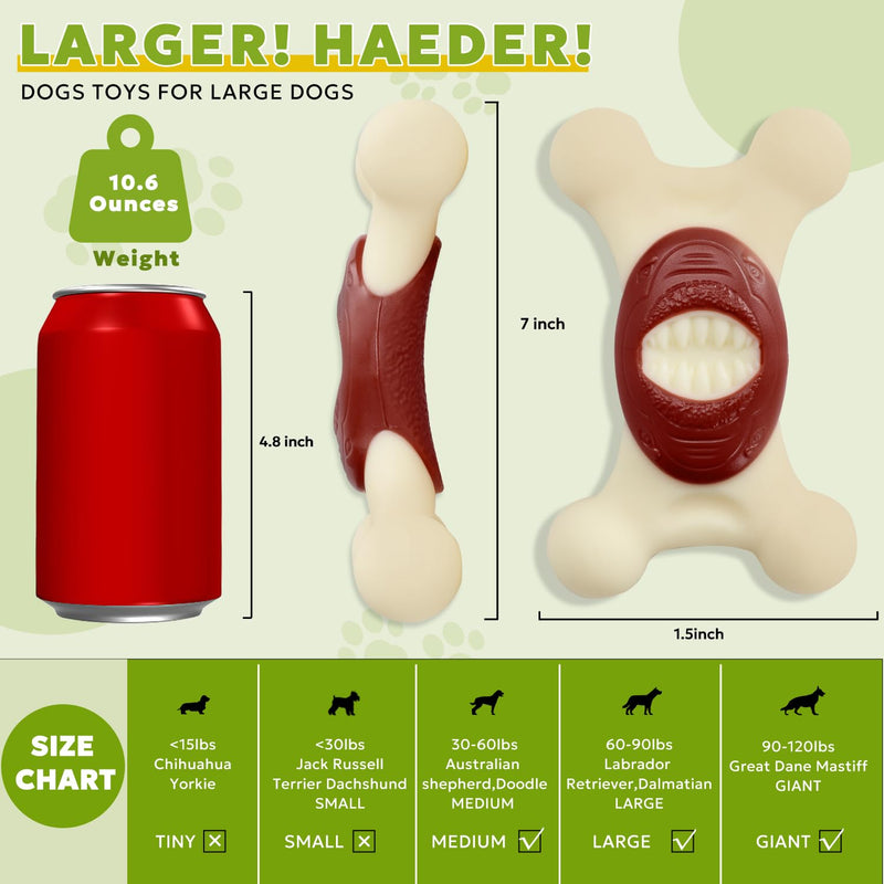 Dog Toys for Aggressive Chewers Indestructible Dog Toys, Durable Tough Dog Chew Toys for Medium and Large Large Breed Dogs，Dog Toys to Keep Them Busy Bacon