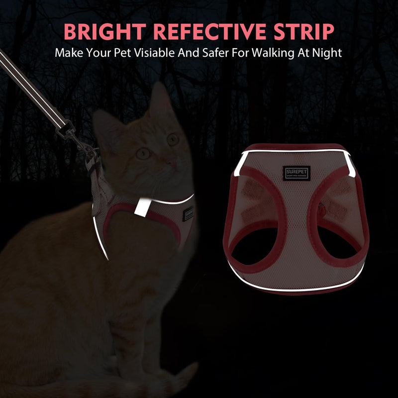 Cat Harness and Leash Set, Soft and Breathable Vest with Reflective Strip, Escape Proof Kitten Harness, Easy to Wear for Cats Walking and Traveling (Black, L) L (Chest:17''-19'') Black - PawsPlanet Australia