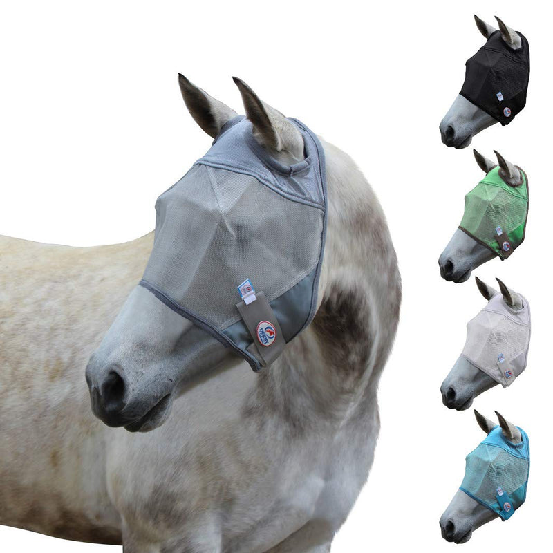 Derby Originals Reflective Mesh Fly Mask with 1 Year Warranty No Ears or Nose Cover Grey Medium (Cob/Arab)