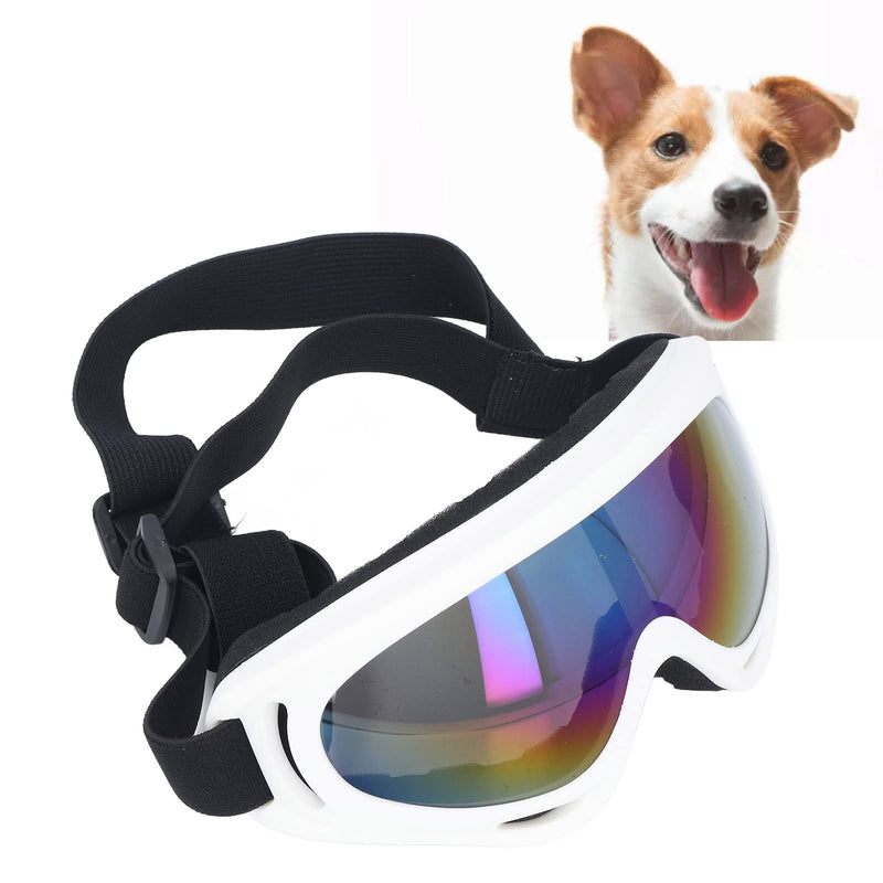 Vbestlife Dog Sunglasses, UV Protection Windproof Eye Protective Colorful Lens Large Dog Goggles Glasses 3004 white frame color film - PawsPlanet Australia