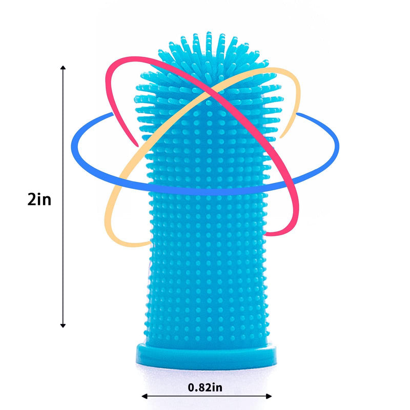 Dog Finger Toothbrush, 6Pcs Dog & Cat Toothbrush, 360º Silicone Puppy Tooth Brush, Dogs Cats Teeth Cleaning Dental Care
