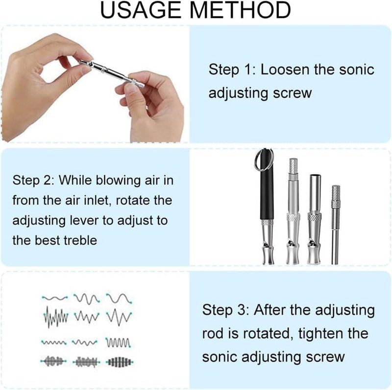 Dog Whistle, Adjustable Ultrasonic Silent Dog Recall Whistles, Training Whisle to Stop Barking Neighbors Dog - PawsPlanet Australia