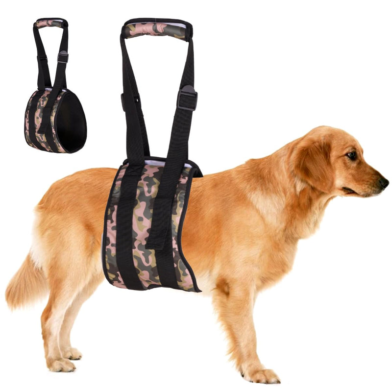 LovinPet Adjustable Large Dog Lift Harness for Weak Rear Legs|Portable and Comfortable Support Sling|Ideal for Senior,Injured,Disabled Dogs,and Post-ACL Surgery Recovery,Camouflage Camouflage