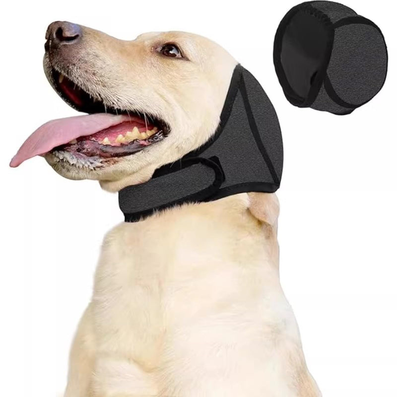 Ubric Dog Ear Defenders, Waterproof Adjustable Pet Ear Muffs Noise Protection for Cold, Grooming, Bathing, Swimming, Anxiety Relief (Drak Grey, S)