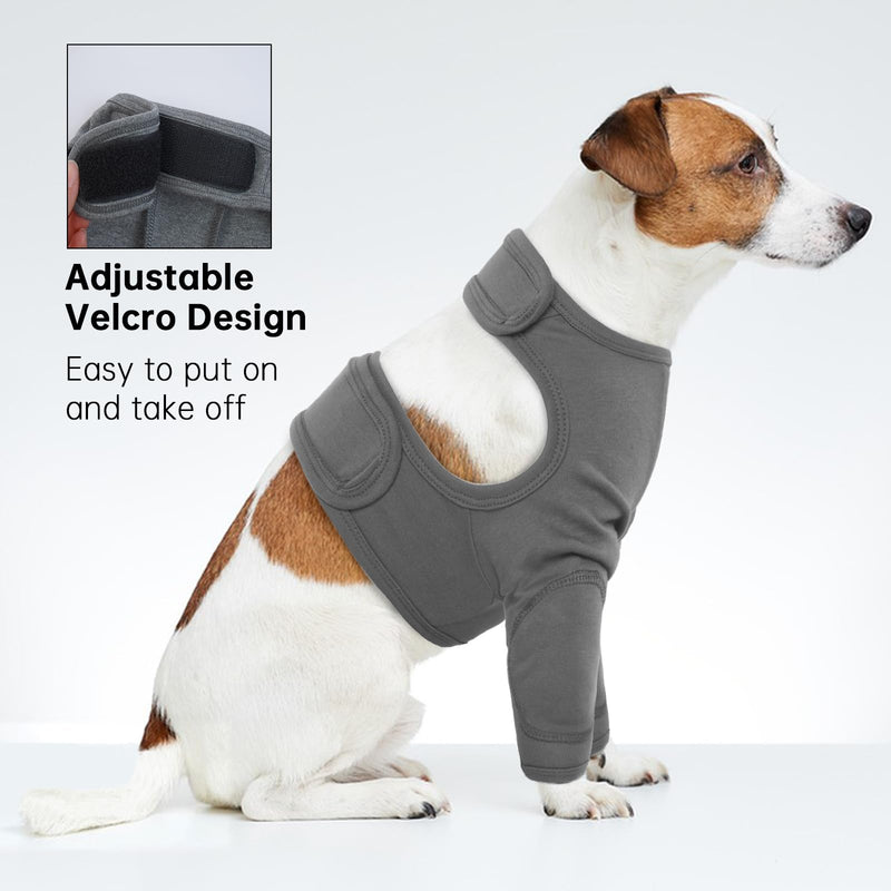 Dog Surgical Recovery Suit, Post Surgery Dog Suit Post-Surgery Protection with Velcro Straps(Grey, XL) Grey