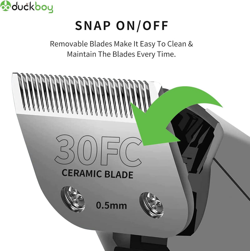 DUCKBOY Horse Clippers Blades, Detachable and Replaceable Blades，Detachable Universal Blades for Professional Horse Grooming Clippers, Top and Bottom, Stainless Steel, 2 PCS with 15 + 30 Teeth - PawsPlanet Australia