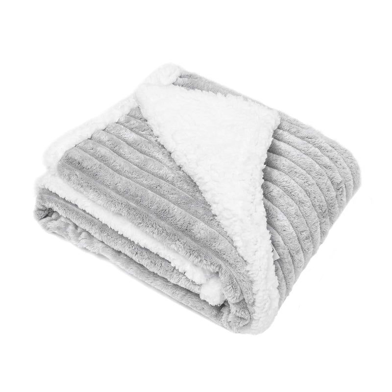 Waterproof Dog Blanket Soft Pet Cat Blanket Cozy Calming Sherpa Corduroy Fleece Blanket Reversible Furniture Bed Protector for Small Dogs Machine Washable Puppy Blanket, Grey 40x50 in L/40"x50" - PawsPlanet Australia