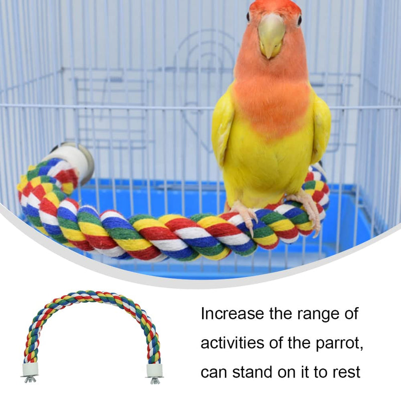 Bird Perch Rope Colorful Bird Spiral Rope Practical Parrot Toy Parrot Climbing Rope Cotton Rope Swing Bird Ladder Bridge for Large Medium Small Parrots (24 Inch) 24 Inch - PawsPlanet Australia