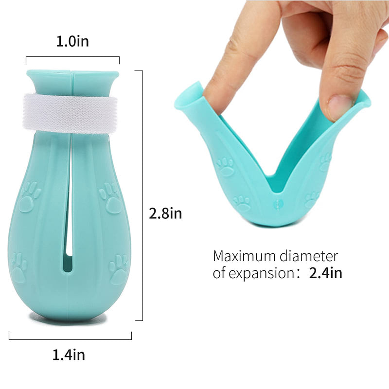 4Pcs Cat Boots for Cats Only Paw Covers Protectors Claws Shoes Paws Wound Boot Silicon Anti Scratch Cat Mittens for Bathing, Nail Clipping, Ears Cleaning, Treatment (Light Blue) Light Blue - PawsPlanet Australia