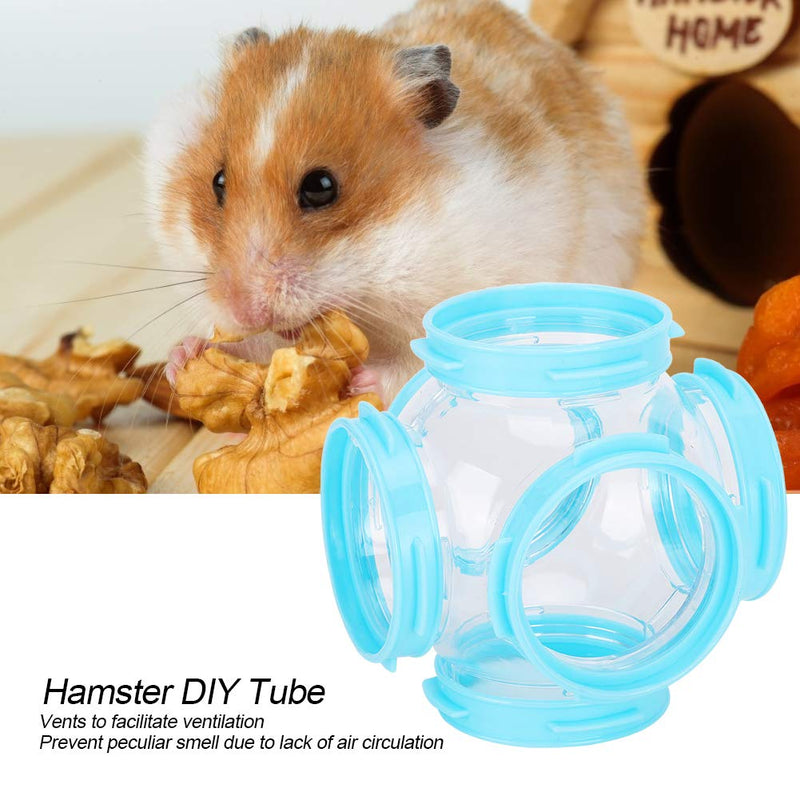 2Pcs Pet Tube Tunnel Toy Critter Trail Fun Nels Tube Hamster External DIY Pipeline Tunnel Fittings Cage Accessories Blue - PawsPlanet Australia