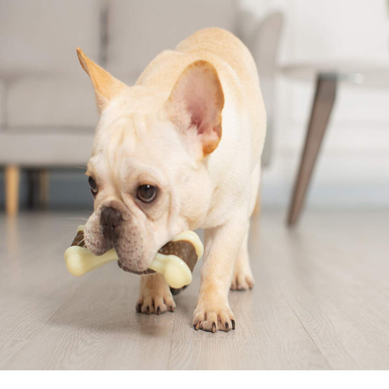 Dog Chew Toys for Aggressive Chewers Large Breed,Real Beef/Bacon Flavor Indestructible Dog Teething Chew Toys Bones for Large/Medium/Small Puppies ,Pet Toy with Durable Nylon… 2PCS(Beef Flavor) - PawsPlanet Australia
