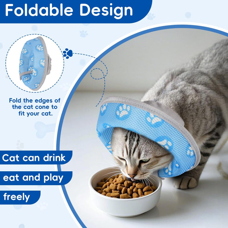 Flintronic Cat Cone Collar Soft, Adjustable Cat Recovery Collars & Cones to Stop Licking After Surgery, Pet Recovery Collar, Suitable for Pet Medical for Rehabilitation Wound Healing (M) M (Neck:15-21CM)
