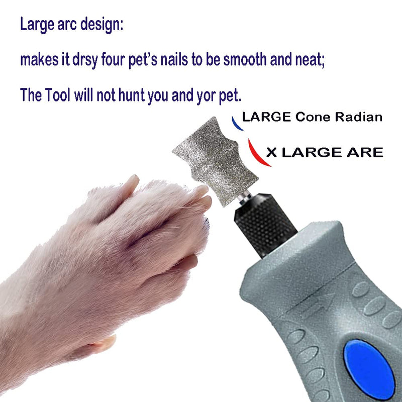 Diamond Dremel Dog Nail Grinder Bits for Rotary Tool-1/8'' Dremel Dog Nail Grinder Attachment-Pet Nail Grinder Bit Work for Animals Nail Care（Large B） - PawsPlanet Australia