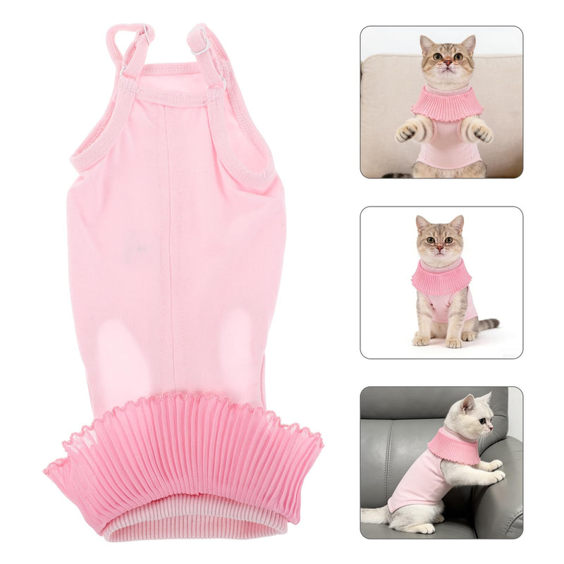 DOITOOL Cat Recovery Suit made of Breathable Modal Fabric for Postoperative and Rapid Healing, Pink Elastic Neutering Suit for Kittens