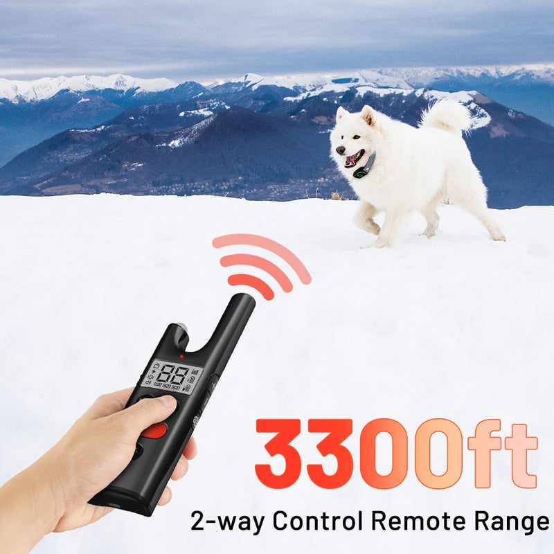Shock Collar Dog Training Collar with Remote 3300ft Range Waterproof E Collar Rechargeable Electric Dog Shock Collar for Small Medium Large Dogs with Beep Vibration Shock and Light Dog Collar - PawsPlanet Australia