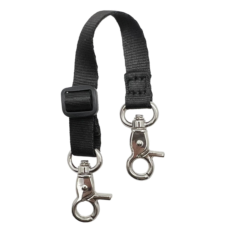 Adjustable Backup Safety Clip for Small Dogs, Double Ended Gentle Slip Collar Clip for Dog Harness Leash 7"-9.5" Black - PawsPlanet Australia
