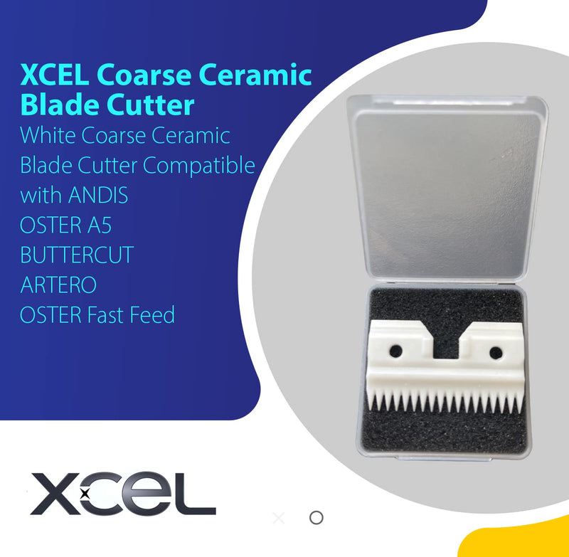 XCEL Ceramic Coarse Pet Replacement Cutter Blade Compatible with Fast-Feed, Andis, Oster A5, and Walh KM Series (4 Pack) 4 Pack - PawsPlanet Australia