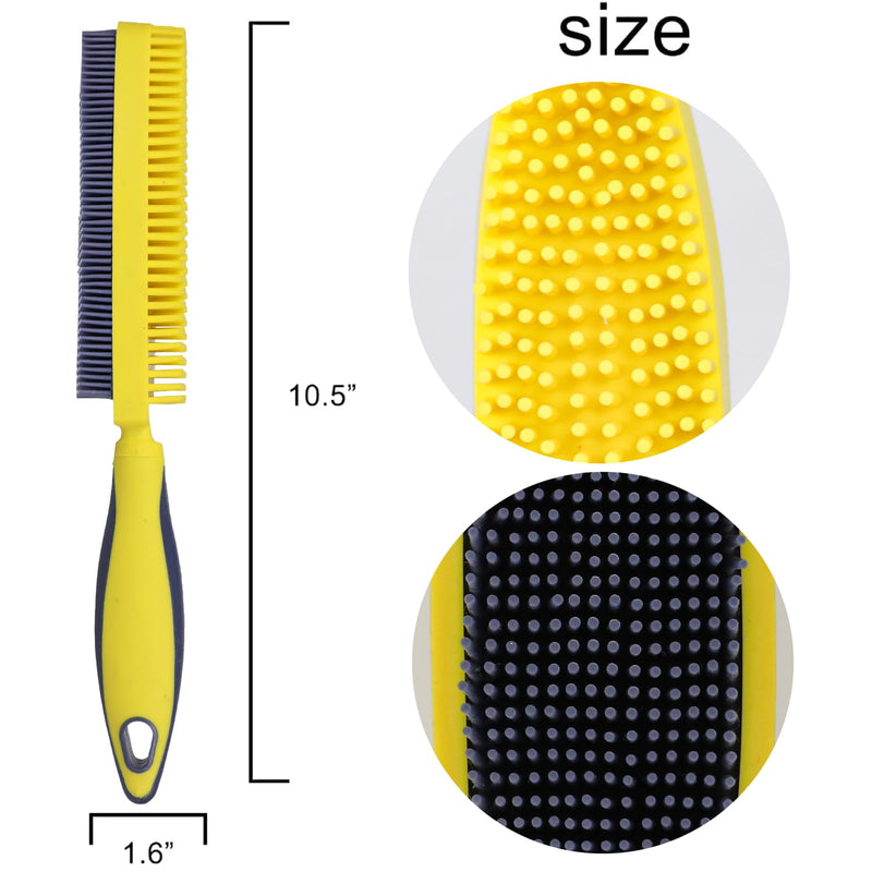 Rubber Pet Hair Removal Brush, Dogs Cats Hair Lint Remover Tool Massage Bath Comb Brush for Cleaning and Grooming (Yellow) Yellow - PawsPlanet Australia