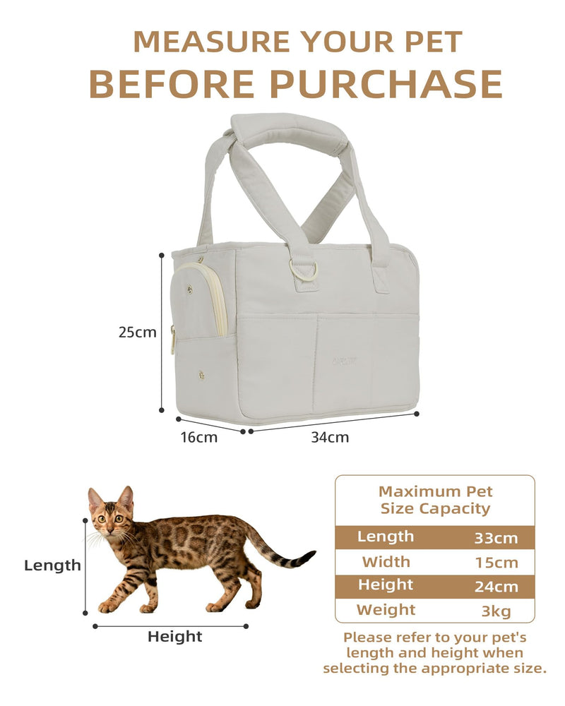 ONECUTE Small Dog Carrier Bag, 5 Pockets Pet Puppy Carrier Bag, Soft-Sided Dog Handbag, Breathable and Foldable Puppy Sling & Handbag, Small Pet Travel Purse(Grey, 34 x 16 x 25cm) 34 * 16 * 25 cm Gray
