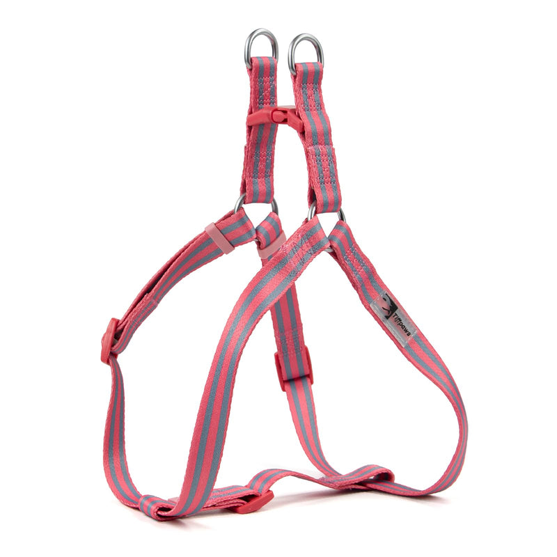 Stripe Step in Dog Harness for Small Dogs, Freedom Nylon Dog Halter Vests, Lightweight and Escape Proof Puppy Harness, Quick Fits for Small Medium and Large Dogs, Pink M - PawsPlanet Australia