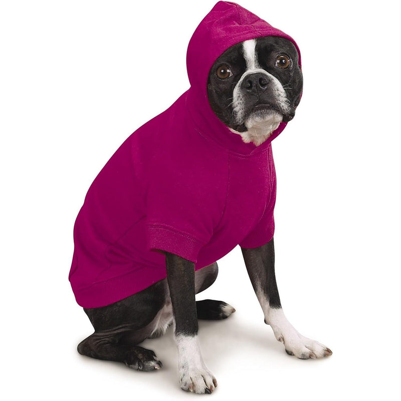 Zack & Zoey Basic Hoodie for Dogs, 16" Medium, Raspberry Sorbet M (Neck: 13", Girth: 22", Back: 16") - PawsPlanet Australia