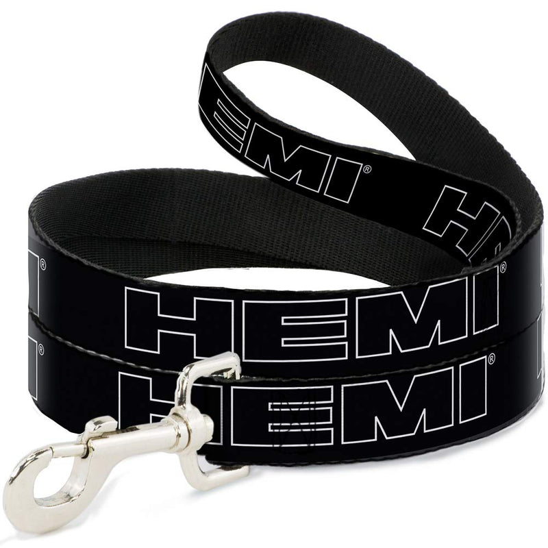 Buckle-Down Pet Leash - HEMI Bold Outline Black/White - 4 Feet Long - 1.5" Wide