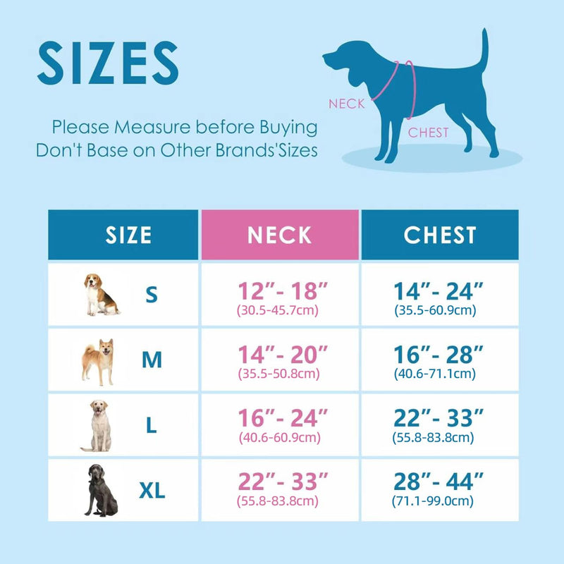 PHOEPET No Pull Dog Harness, Adjustable Vest with Padded Handle and Reflective Strips for Safe and Easy Walks, Fits Small Medium Large Dogs(Pink,M) M Pink