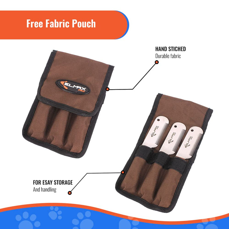 Professional Stripping Knife for Dogs, Best for Removing Unwanted Undercoat, Blades are Made of Stainless Steel with Wooden Handle Grip (Right-Handed, Rosewood) Pack of 3 Rosswood - PawsPlanet Australia