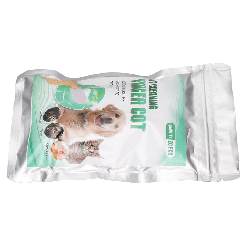 Naroote Dental Care Finger Pads, Effective Plaque and Tartar Removal for Dogs and Cats, Portable Oral Cleaning Pads for Dog and Cat Lovers, 20 Pieces