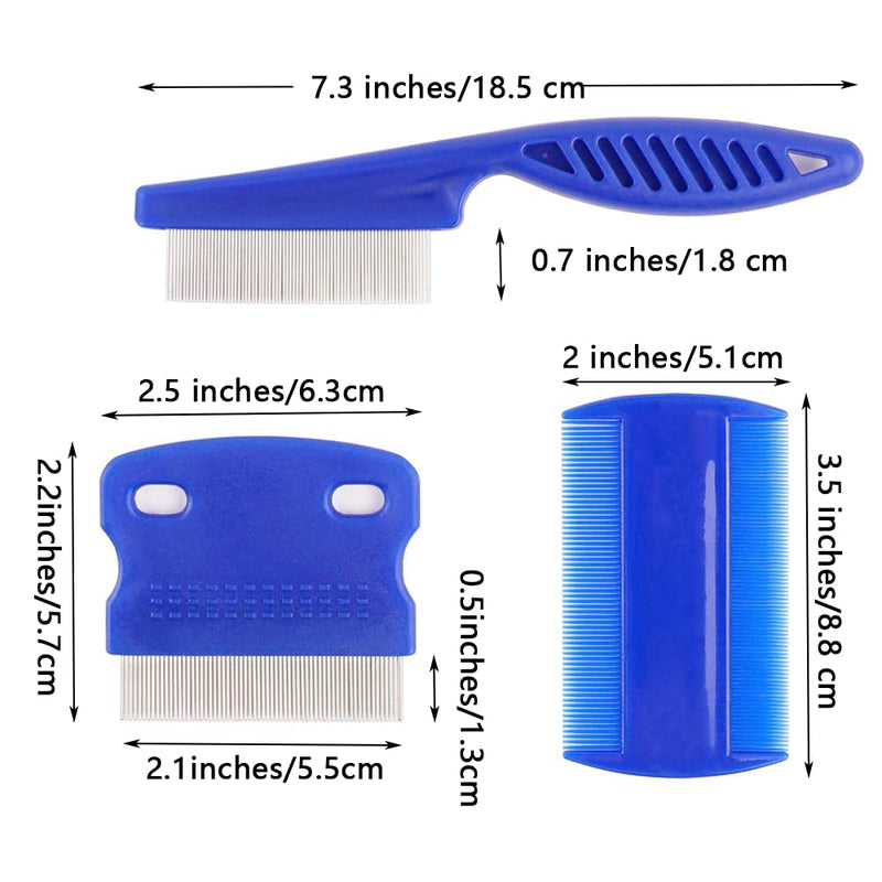 9 Pieces Pet Flea Lice Comb, Dog And Cat Tear Stain Remover Comb, Remove Eye Mucus Crust Dandruff Floating Hair. Pet Grooming Comb Kit For Long And Short Haired Dog Cat(Blue,Rose Red, Green) - PawsPlanet Australia