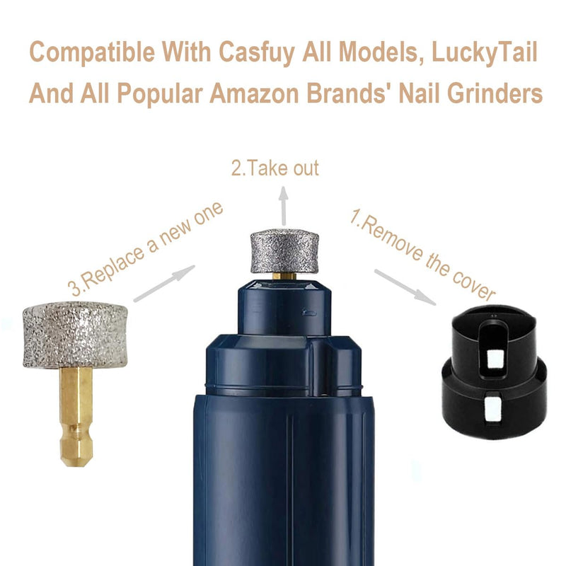 Dog Nail Grinder Replacement Heads/Tips - Designed for Large Dog with Thick, Tough Nails - for Casfuy, LuckyTail and Most Brands' Cat/Pet/Dog Nail Grinders Enhance Coarse - PawsPlanet Australia