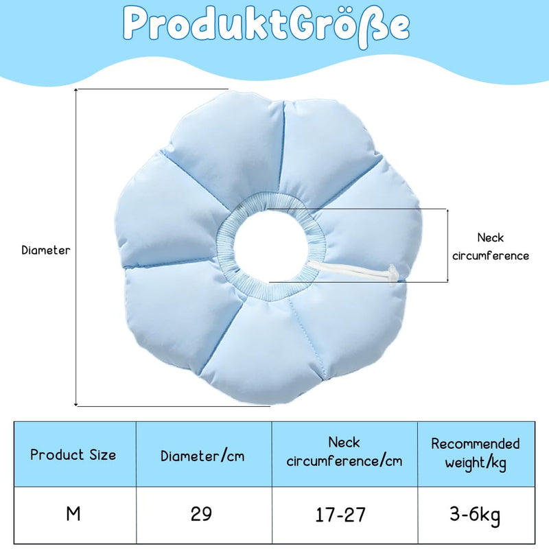 Cat Collar Size M, Large Diameter Cat Collar, Adjustable Lick Protection Cat, Soft Collar for Cats Small Dogs After Surgery, Elizabethan Collar, Blue Blue Ball Orange-2