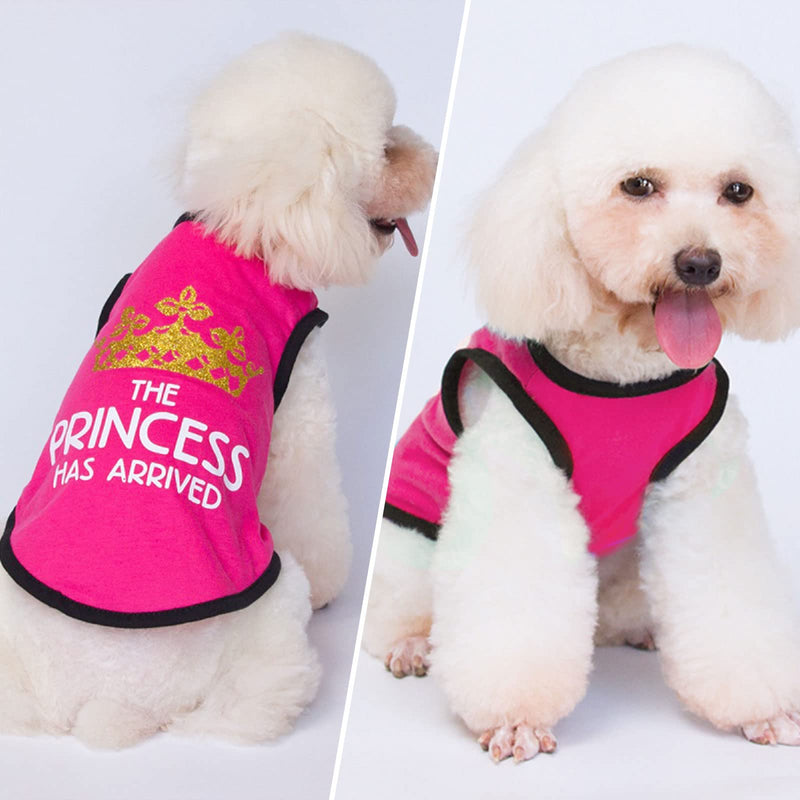 3 Pack Dog Shirts for Small Dogs Dog Outfits Dog Tshirt Cotton Sleeveles Small Dog Clothes for Girl Chihuahua French Bulldog Dachshund Clothes The Printed Prince Pink,Red,Black, M Medium （ suggest chest less than15'') princess - PawsPlanet Australia