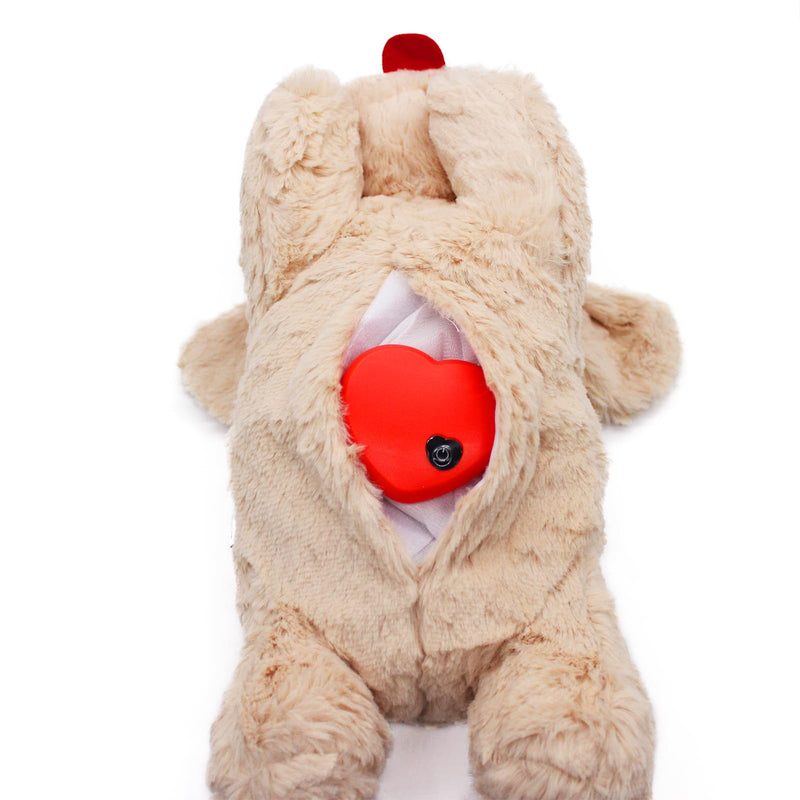3T group Heartbeat Puppy Toy Sleep Aid for Dogs,Heartbeat Dogs Toys for Anxiety Relief,Stuffed Animal with Heartbeat for Puppy,Dog Heartbeat Toy for Puppy Plush Calming Toys Puppy Essentials(Beige) beige - PawsPlanet Australia