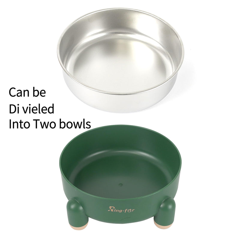 Dog Bowl, Stainless Steel Dog Bowl,Dog Cat Food Water Bowl, Tetrapod Nonslip Rubber Bottom Design,201Stainless Steel Material,Prevent Feline Acne in Cats (24OZ Green(Aqua), Tetrapod) Green(Aqua) - PawsPlanet Australia