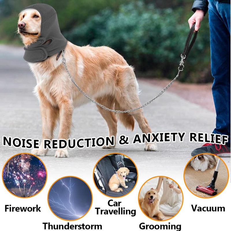 Dog Earmuffs, Ear Muffs for Dogs, Noise Protection, Hearing Protection, Dog Earmuffs, Noise Protection, Ear Protection, Dogs After Surgical Hoody (Grey, M)