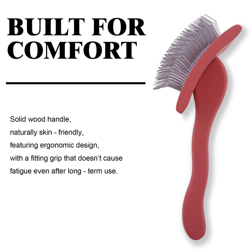 Big slicker brush for large dogs - Dog Brush for Shedding & Long Hair Cats Tool: Thick Coat Daily Care Painless Mat Remover Trusted by Pet Owners" (red) red - PawsPlanet Australia
