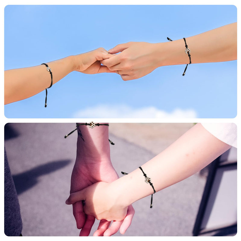 2pcs Cat Dog Memorial Bracelet Gift, Pet Memorial Gifts Sympathy Gift Paw Print Friendship Bracelets for Dog Lover Memory Gifts - PawsPlanet Australia