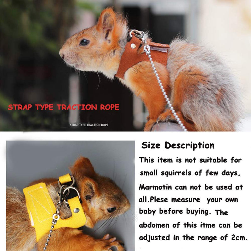 Squirrel Traction Rope Strap Anti-Biting Chain Rope, Adjustable Vest, Small Animal Walking Harness with Lead Leash, Hamster Gerbil Rat Mouse Ferret Chinchilla Small Animal Walking Leash Black - PawsPlanet Australia