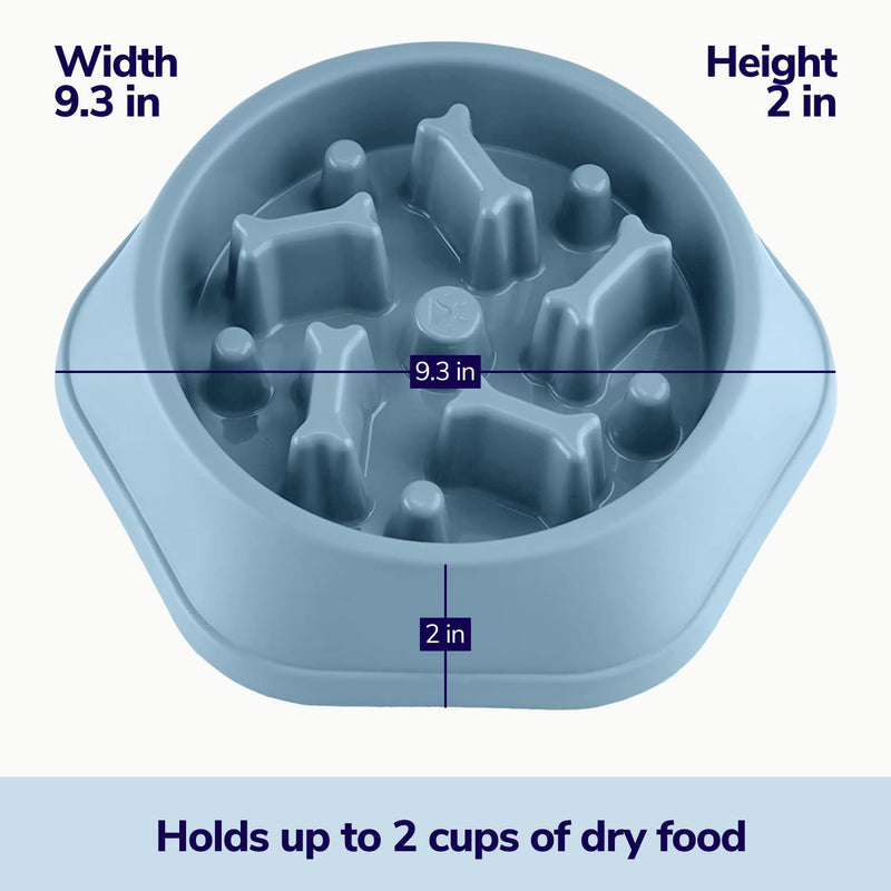 Slow Feeder Dog Bowls for Fast Eaters - For Small, Medium Sized Dogs - Dog Puzzle Maze Helps Slow Down Eating - Adult, Puppy Food Bowl for Bloat Stop - Non-Slip Dog Slow Feeder Bowl (Blue) Blue - PawsPlanet Australia