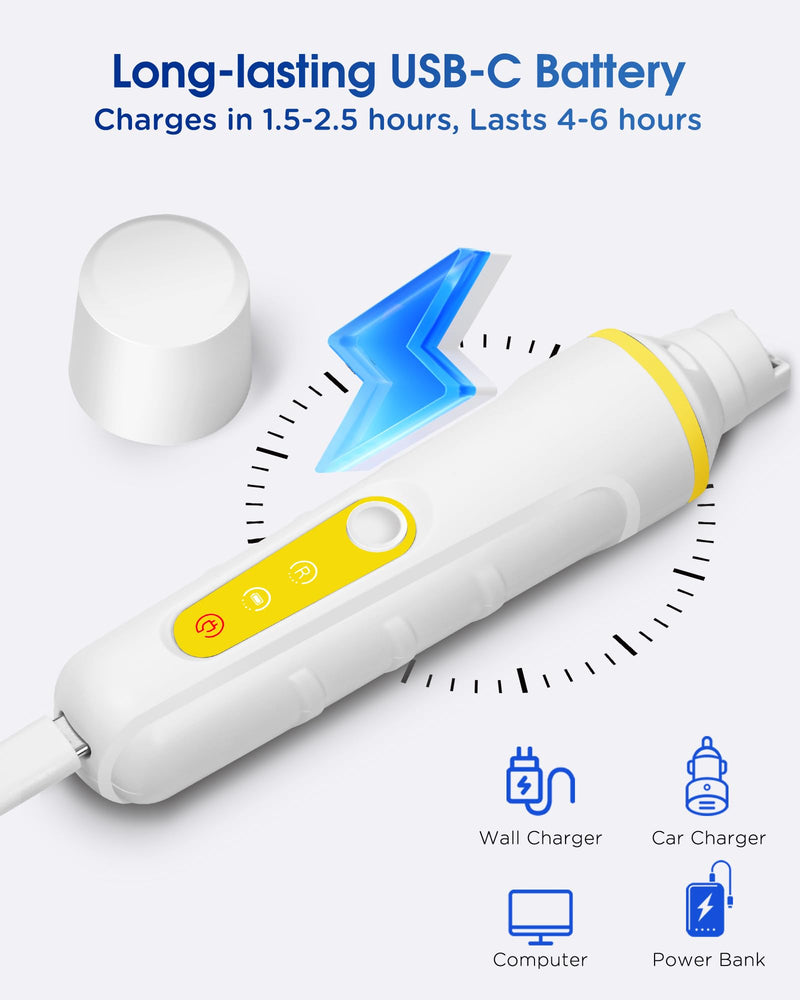 FURBONA Dog Nail Grinder with Enhanced LED Light – Super Quiet, 2-Speed, USB-C Rechargeable, LED Smart Display, 3 Grinding Options, Pet Nail Trimmer for Dogs Cats and All Pet Sizes - PawsPlanet Australia
