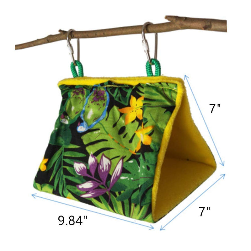 KAMA BRIDAL Bird Nest Hanging Cage Tent for Small Pets Parrot Hammock Parakeet Myna Pigeon Parakeet Lovebird Nest Perch Stand Swing L Rainforest - PawsPlanet Australia