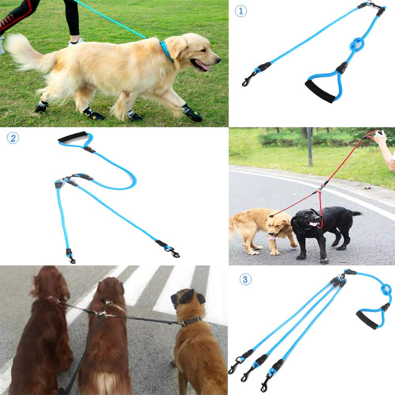 Heyllou 3 in 1 Durable Nylon Dog Leash with Padded Handle, 360° Swivel No Tangle Climbing Rope Removable Pet Traction Rope, Lead for Medium Large Dogs Blue - PawsPlanet Australia