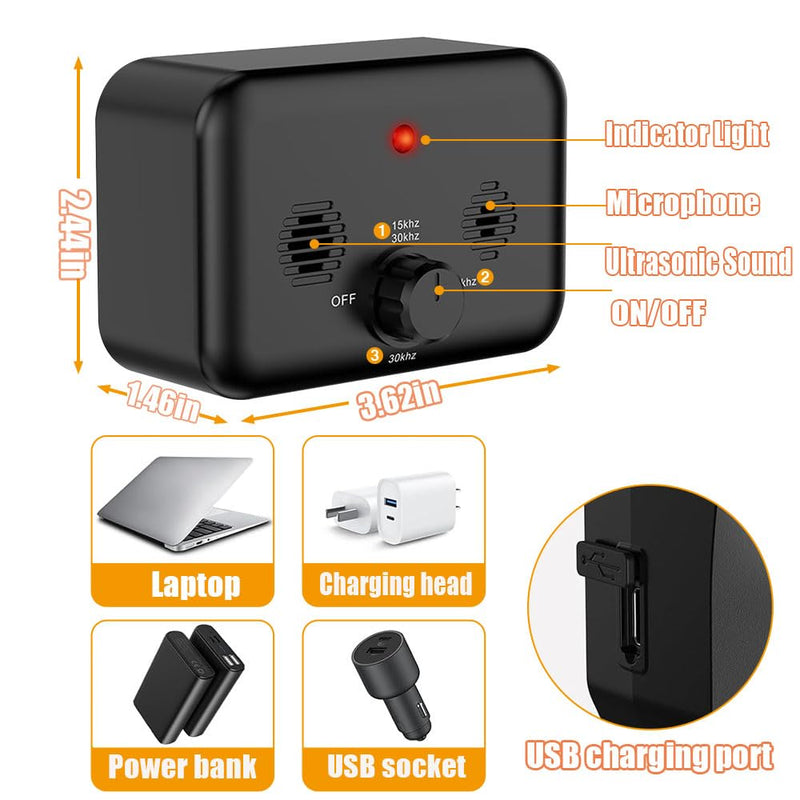 Anti Barking Device for Dogs Auto Dog Bark Deterrent Devices for Indoor Outdoor Rechargeable Dog Barking Silencer with 3 Modes Ultrasonic Barking Control Deterrent Devices Safe for Dogs People-2 Pack - PawsPlanet Australia