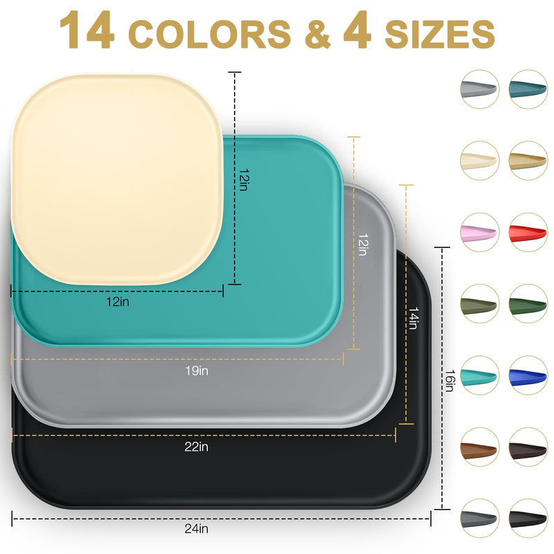 Silicone Pet Feeding Mat with Raised Edge for Food and Water, Dog Bowl Mats, Cat Bowls Placemat with High Lip for Floor Waterproof, Rubber Tray for Cats and Dogs 24 x 16 x0.8 Black 24 x 16 x 0.8 inch - PawsPlanet Australia