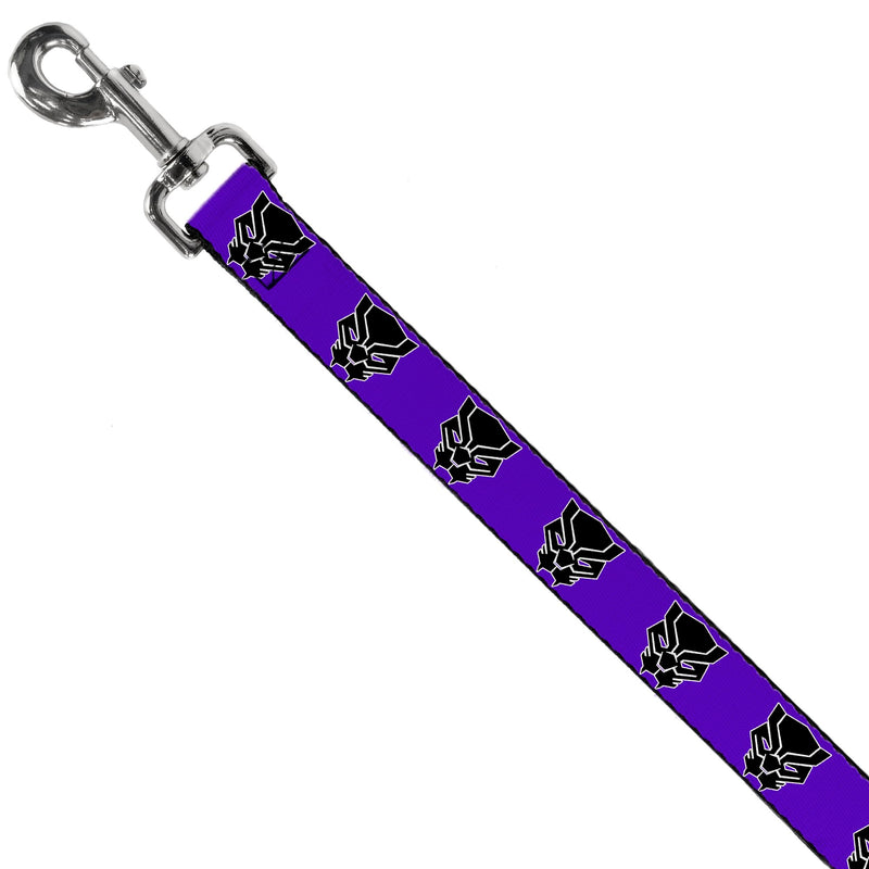 Marvel Comics Pet Leash, Dog Leash, Black Panther Avengers Icon Purple White Black, 6 Feet Long 1.5 Inch Wide 6 Feet Long - 1.5" Wide