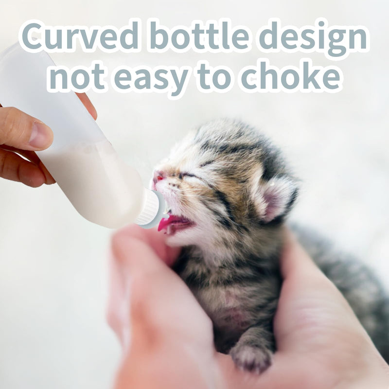 5Pack Kitten Bottle for Nursing Puppy Milk Kitten Bottles Feeding Kit Silicone Nipple for Newborn Pets Kittens, Puppy,Squirrel (Grey) - PawsPlanet Australia