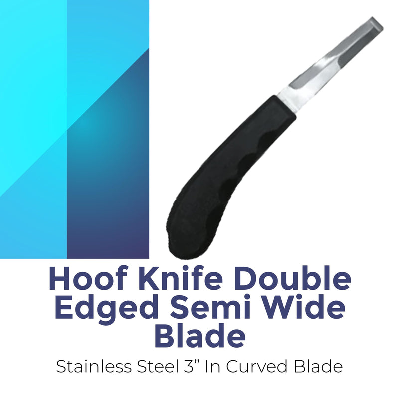 Regular Hoof Knife for Horses – Farrier Tool with Plastic Grip – Hoof Trimming Knife for Equine Care & Veterinary Use (Semi-Wide Blade) Semi-Wide Blade - RH