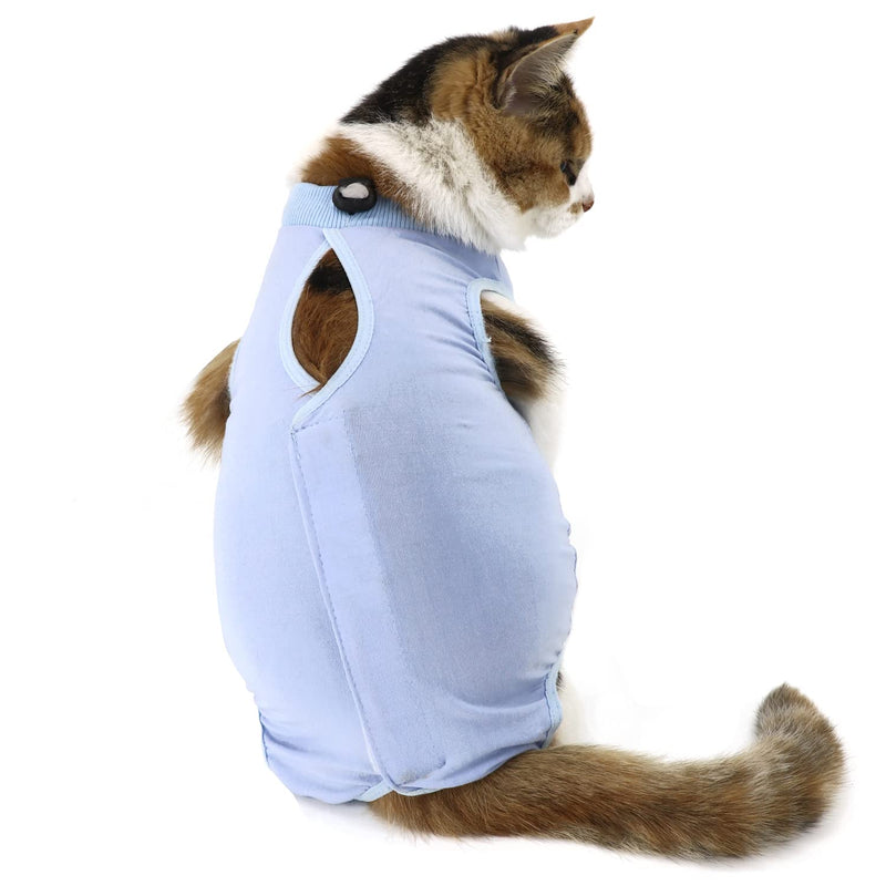 Cat Recovery Suit, Cat Surgical Recovery Suit for Abdominal Wound or Skin Disease, Cat Onesie for Cats after Surgery, Cat Spay Recovery Suit, E-Collar Alternative Pajama Suit for Dogs and Cats Medium Blue - PawsPlanet Australia