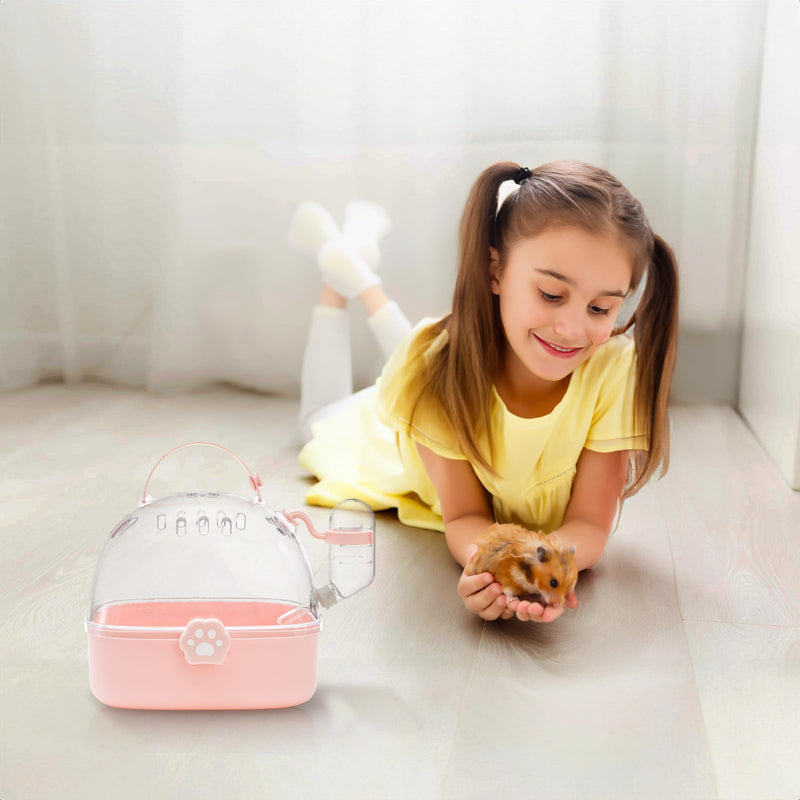 Hamster Carrier Cage, Portable Small Animal Carrier Cage with Water Bottle, Guinea Pig Outgoing Cage Hamster Travel Carry Case for Small Pets, Gerbils, Chinchillas, Dwarf Hamster - PawsPlanet Australia